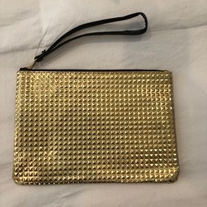 Gold Faux-Stud Wristlet